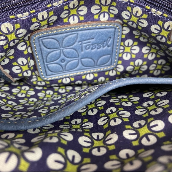 Fossil Floral Bag with Cobalt Blue Leather Strap NWT J - Picture 5 of 7